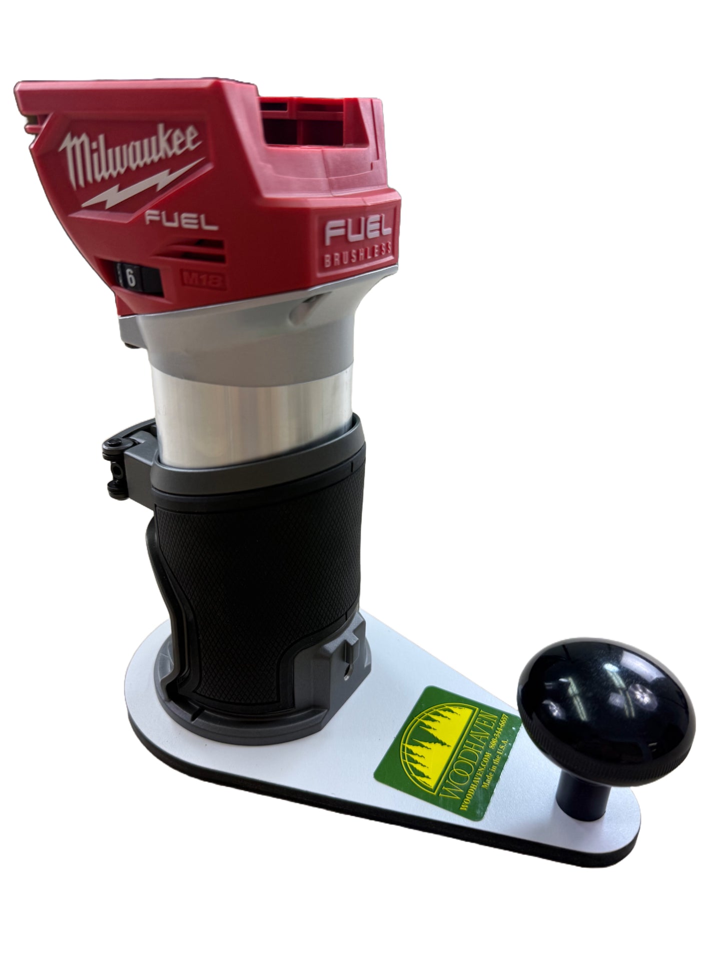Milwaukee router mounted an an additional base plate