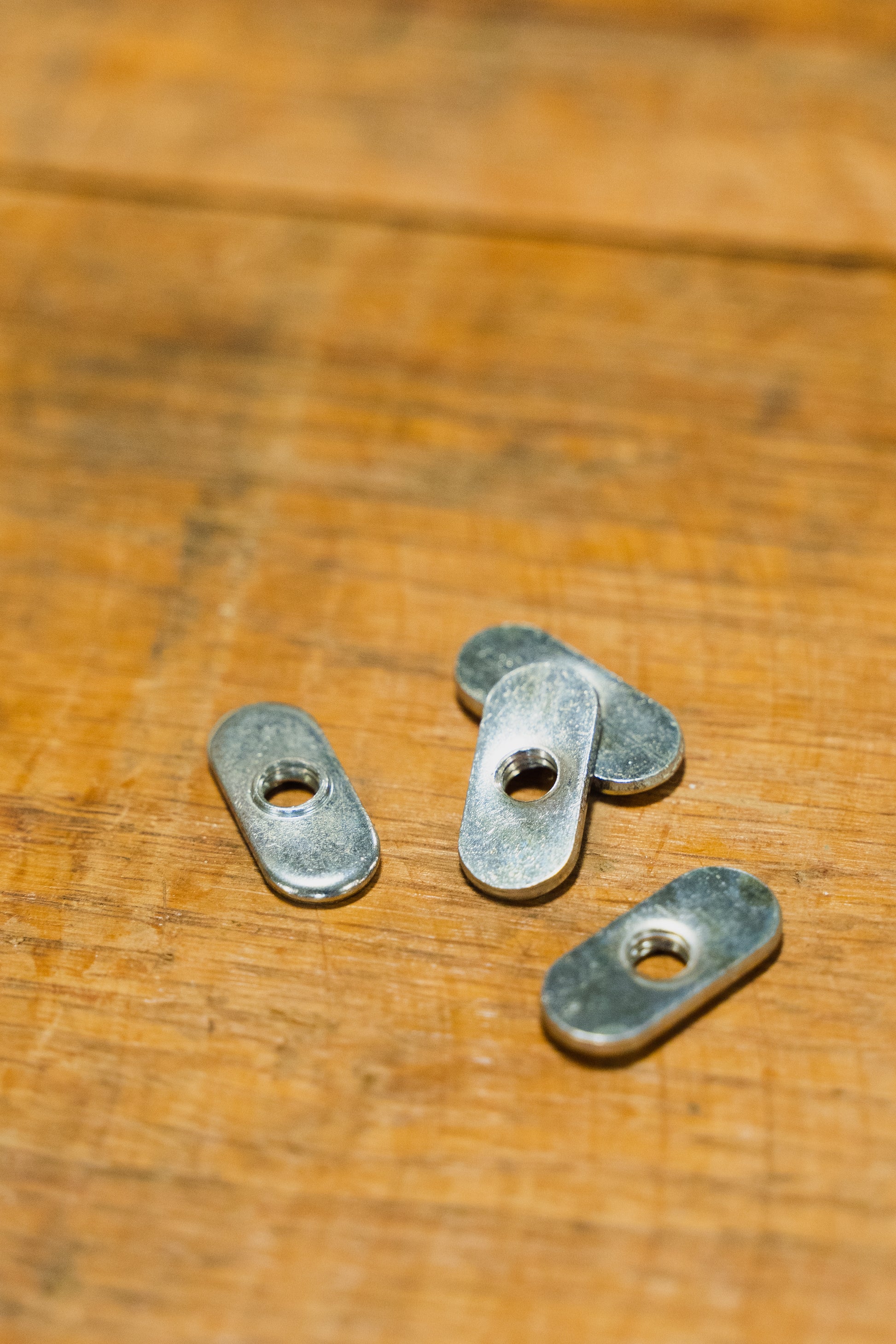 Oval nuts on a wood table
