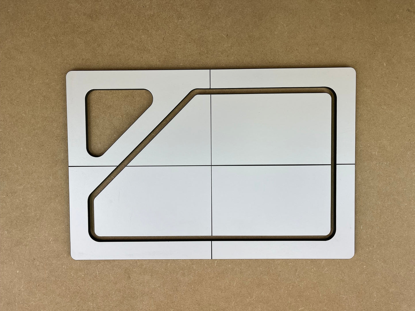 Rectangle Cutting Board with Triangle Corner Pocket Template
