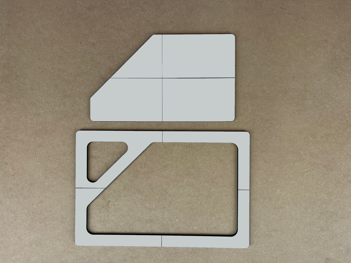 Rectangle Cutting Board with Triangle Corner Pocket Template