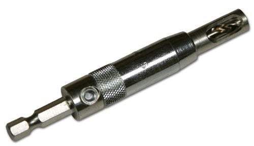 A silver-colored 7/64 inch self-centering high-speed steel drill with a 1/4 inch hex shank.