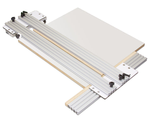 Dado jig on a cabinet panel