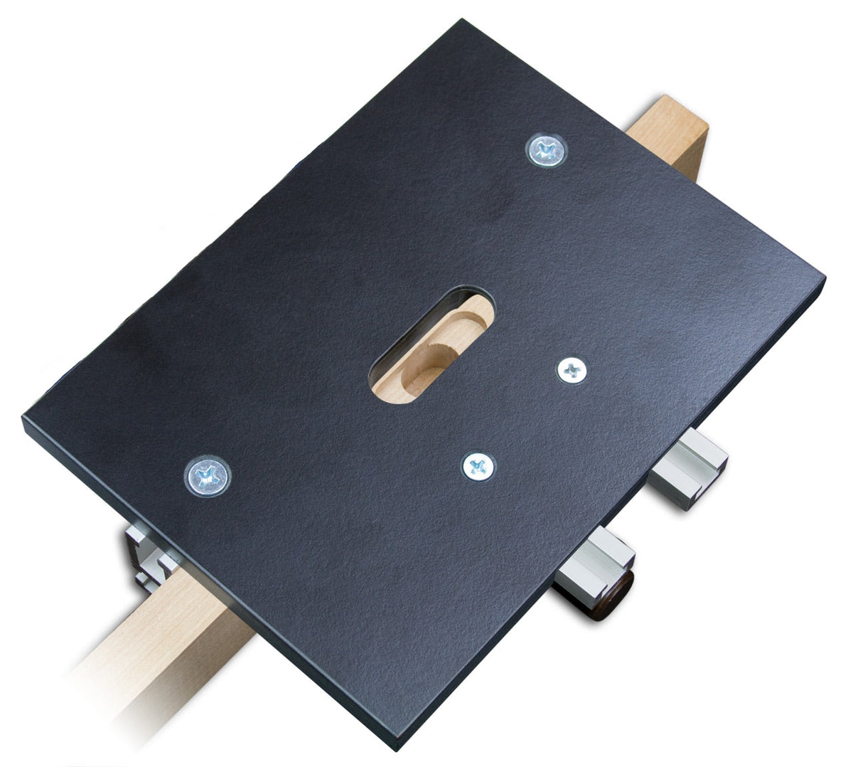 Woodhaven SOSS hinge template routing a hinge mortise