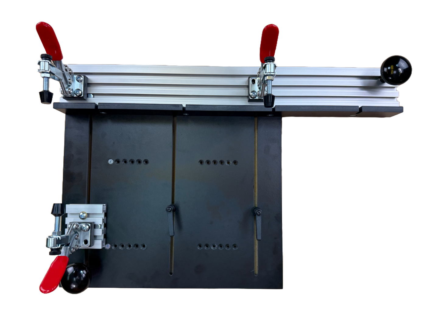 Open clamps on a coping sled