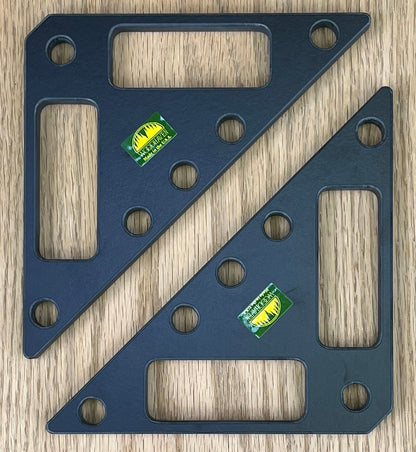 Woodhaven assembly triangles pair, solid phenolic with slots and mounting holes