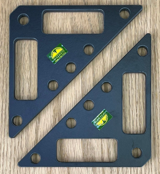 Woodhaven assembly triangles pair, solid phenolic with slots and mounting holes