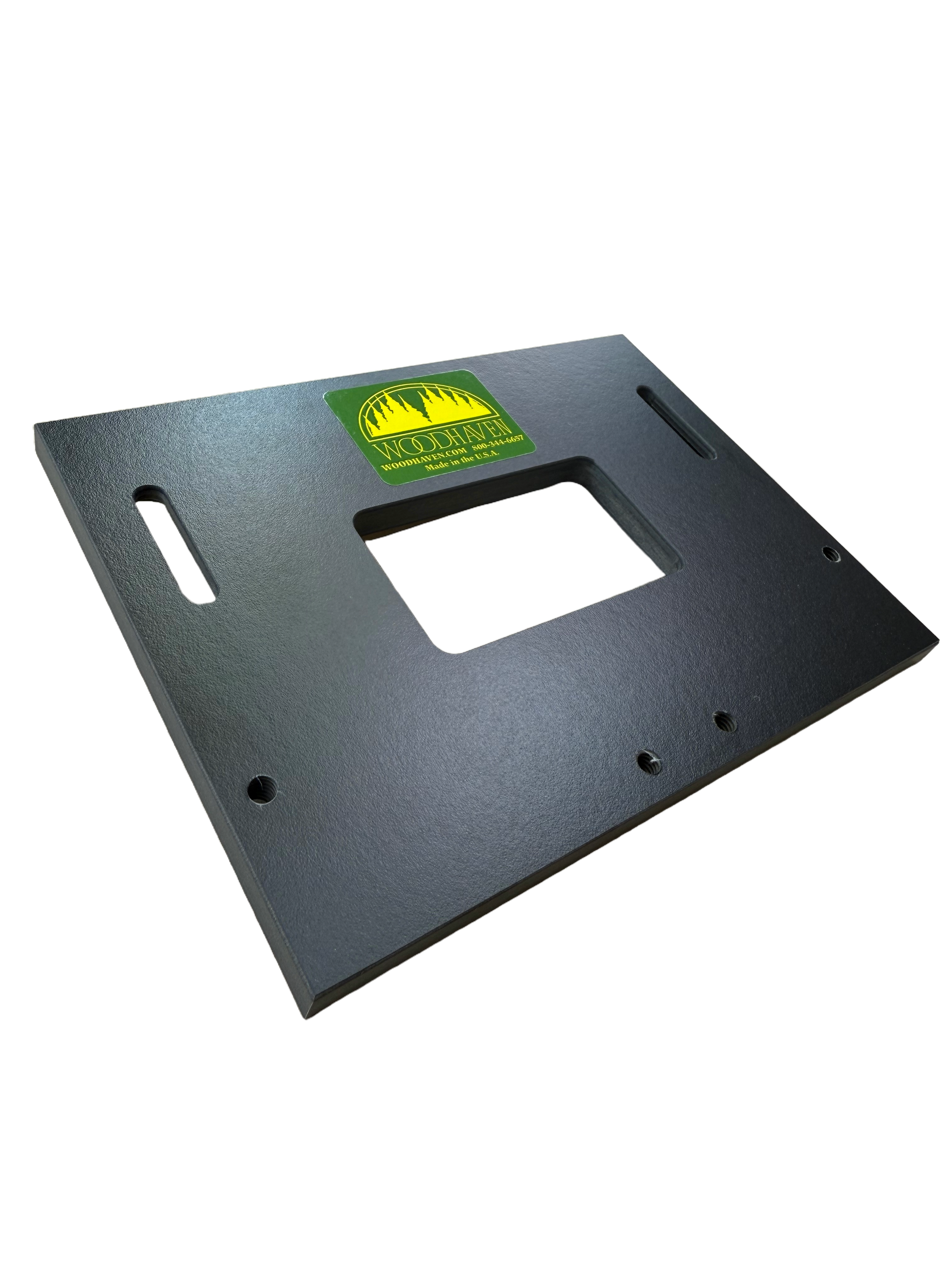Woodhaven door hinge jig template for routing hinge mortises, side view