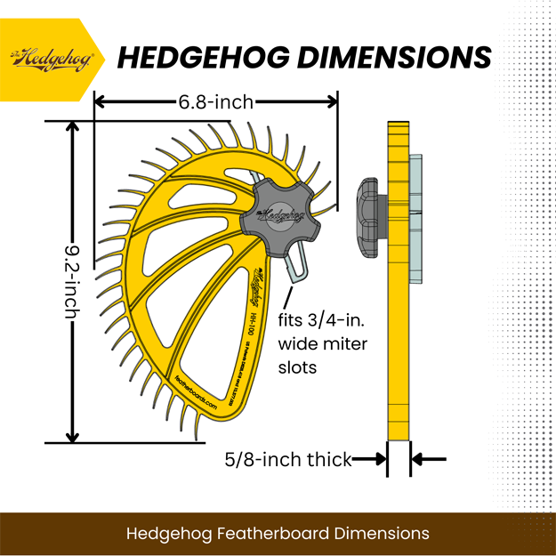 Hedgehog Router Hedgehog Featherboard - One-Handed T-Slot Adjustment - Router Table ...