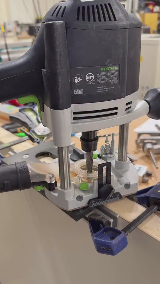 Video highlighting use of the Woodhaven invisible hinge jig